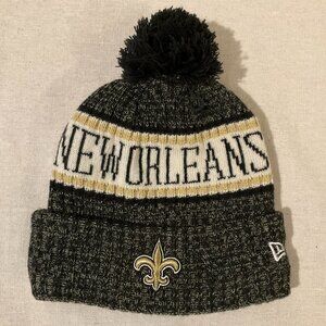 NWOT New Era New Orleans Saints Cold Weather Cuffed Knit Hat w/Pom, Unisex/OS